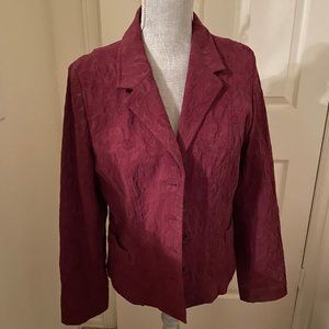 Women's Wine Colored Jacket with Buttons